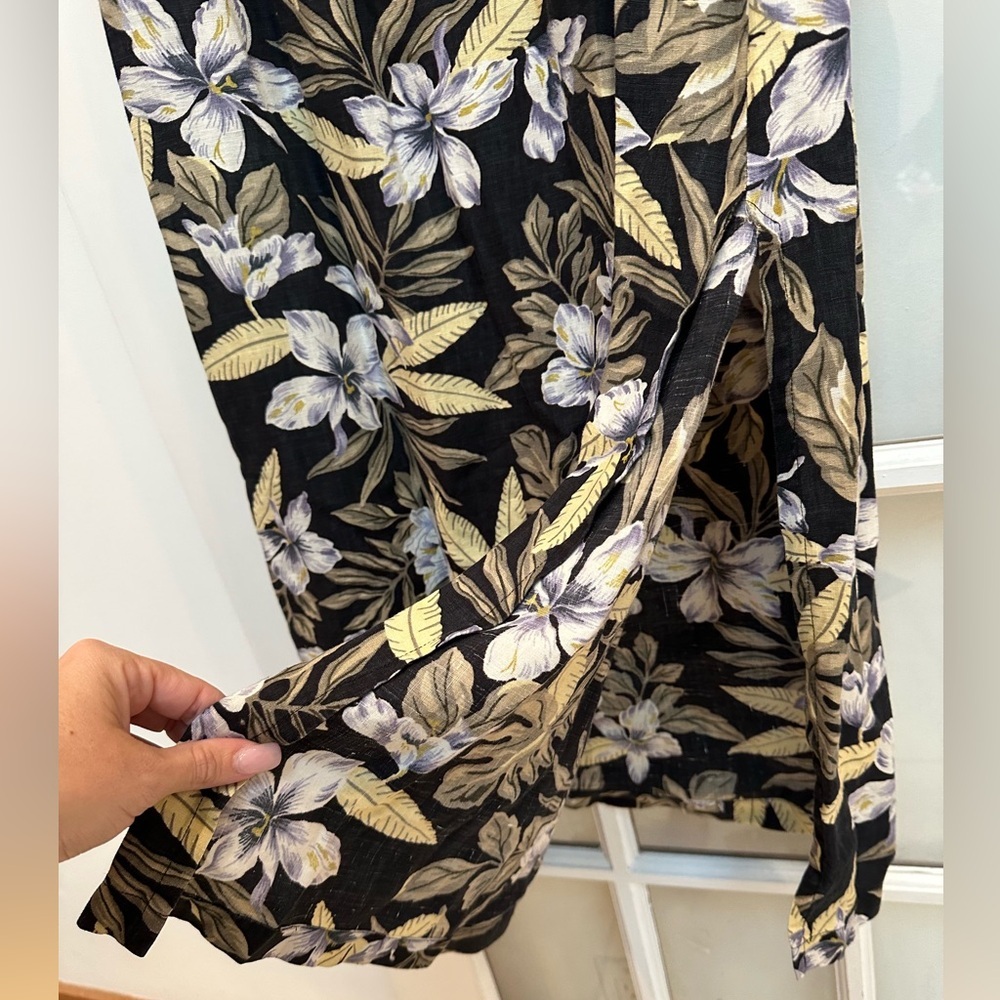 Vintage Jones New York Sport Linen Tropical Floral Midi Maxi Dress Chic Size 14W - Picture 6 of 10